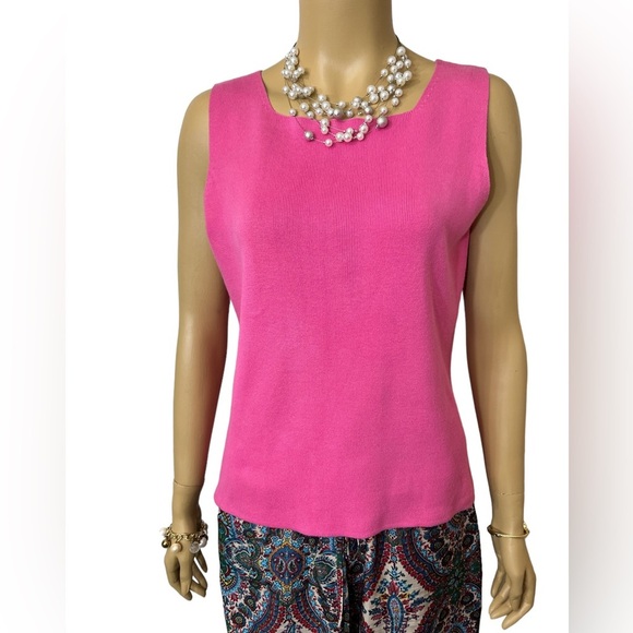 🔥🔥HAMPSHIRE STUDIO LADYS 100% COTTON SLEEVELESS SWEATER TANK TOP. CAUSAL OR DR - Picture 2 of 11